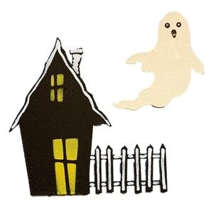 Roeda Magnets 13202M Halloween Ghost with Haunted House Set of 2